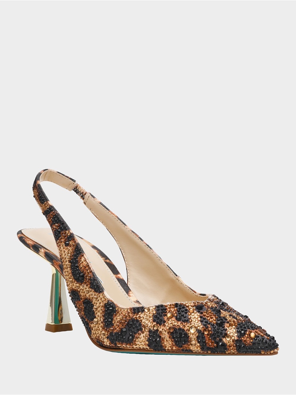 Betsey Johnson Leopard Sequin Slingback Pumps - Black & Brown